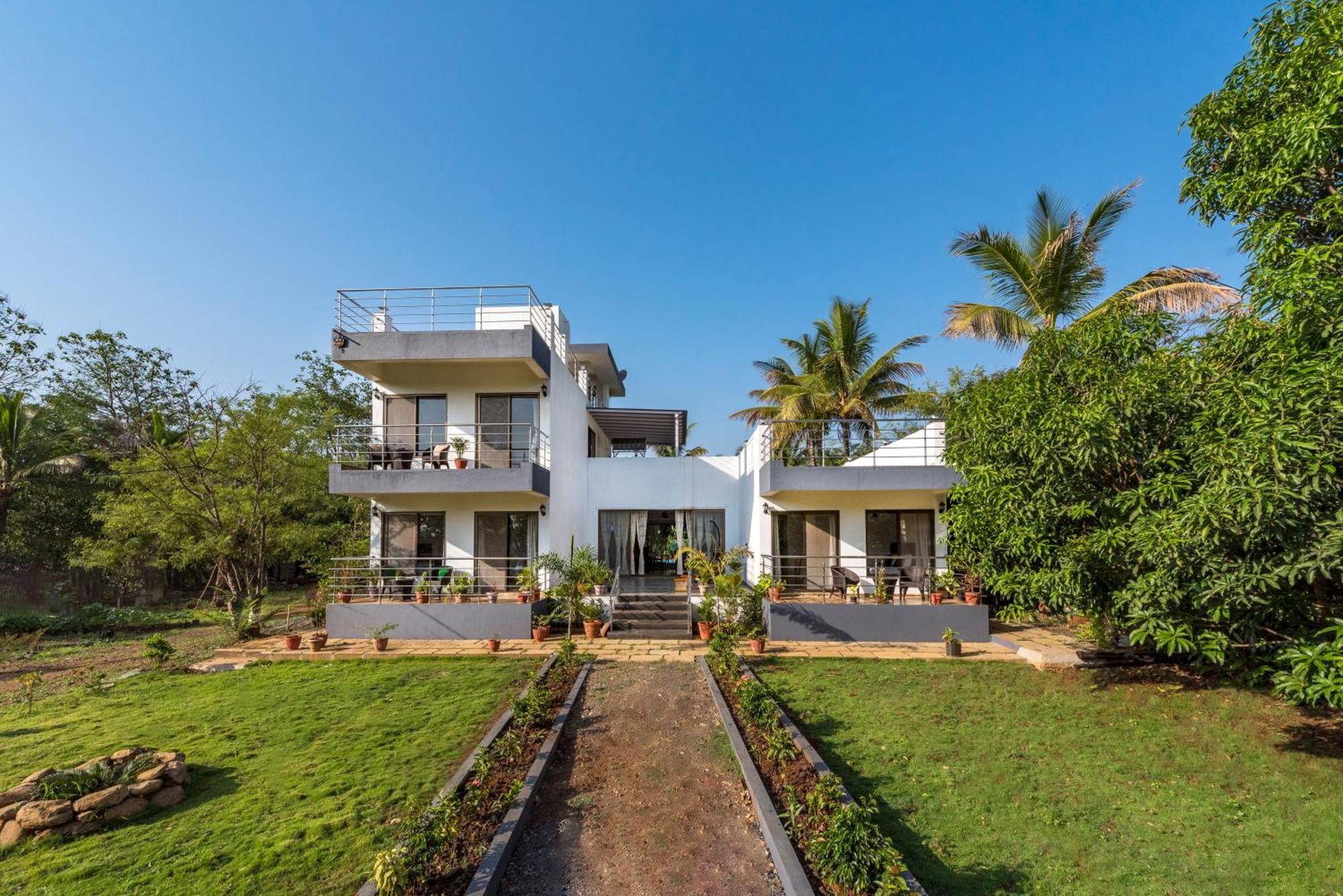Saffronstays Lakeview Nivara - Farm Stay Villa With Private Pool Near Pune Exterior foto